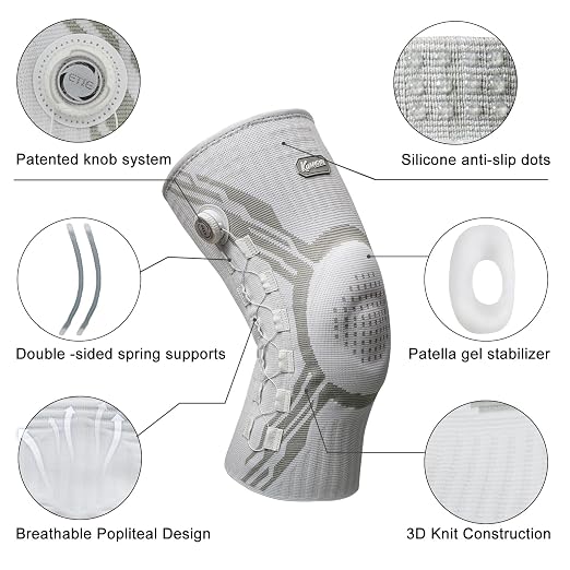 Compression Knob‑Style Knee Brace Professional Sports Knee Support Spring Reinforcement Knee Sleeve