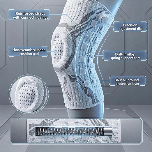 Compression Knob‑Style Knee Brace Professional Sports Knee Support Spring Reinforcement Knee Sleeve