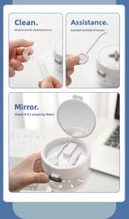 3-in-1 Liftable Invisible Aligner Storage Case, with Mirror & Drain Tray, Universal for Retainers & Dentures